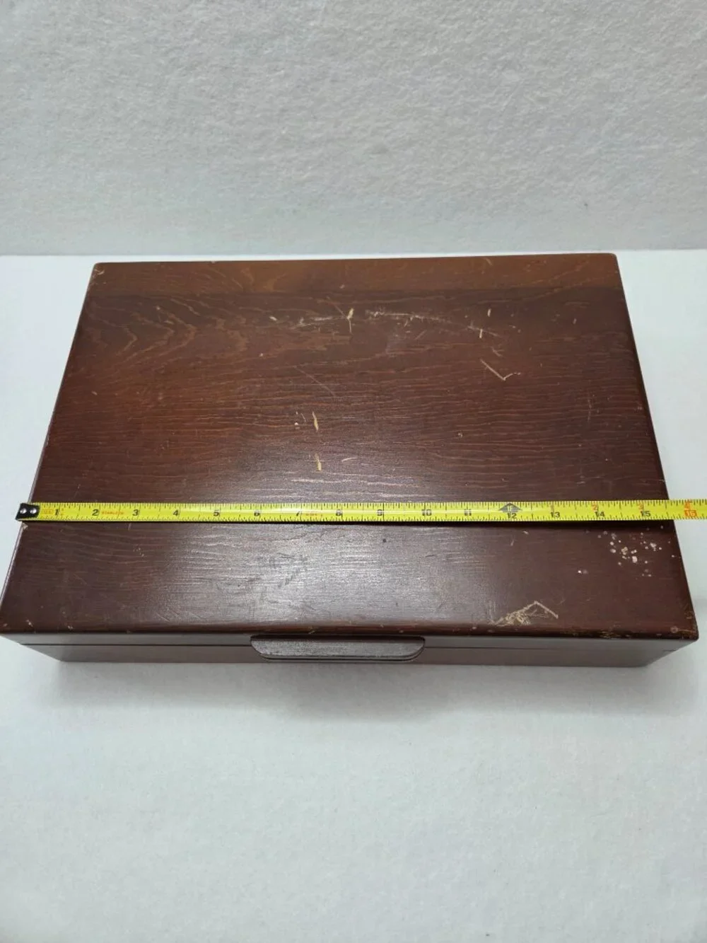 Vintage Brown Wood Anti Tarnish Silverware Flatware Storage Chest